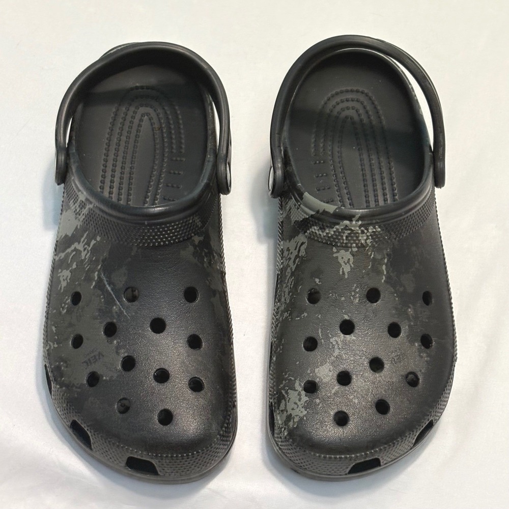 Crocs Classic‎ Clog Unisex Size 11 Black Veil Camo Tac Slip On Comfort Shoes